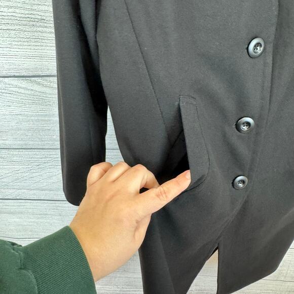 Privé Alliance Women's Black Wool Blend Longline Coat Size XS - Picture 4 of 11